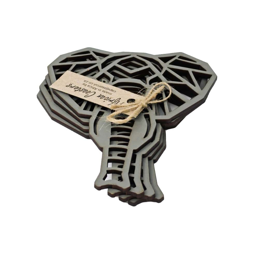 Cape Lasercut Elephant Coaster Sets Tableware Cape Lasercut