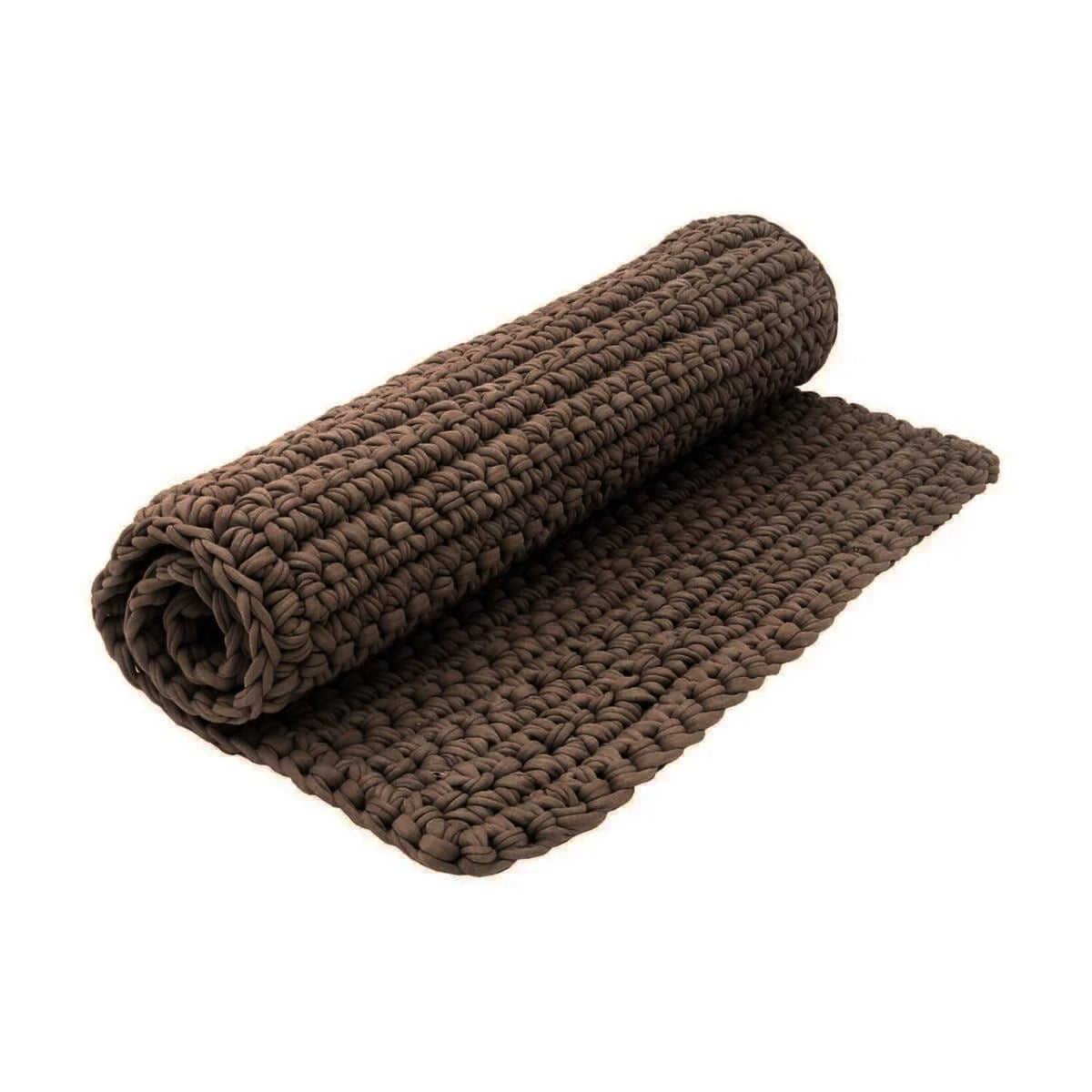 Dark Brown Cotton Crochet Bathmat Bath Mats Made by Artisans