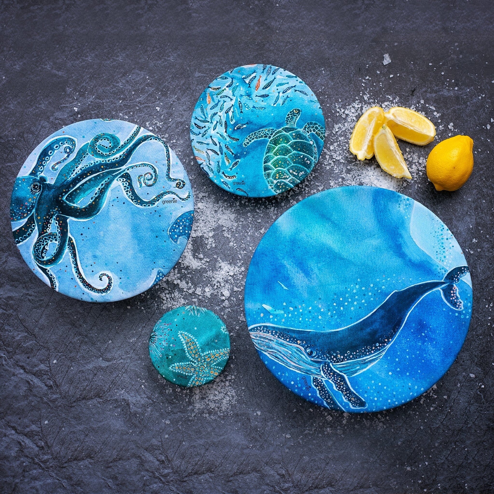 Greenie Food Covers 'Save our Ocean' Set of 4 Food Storage Greenie