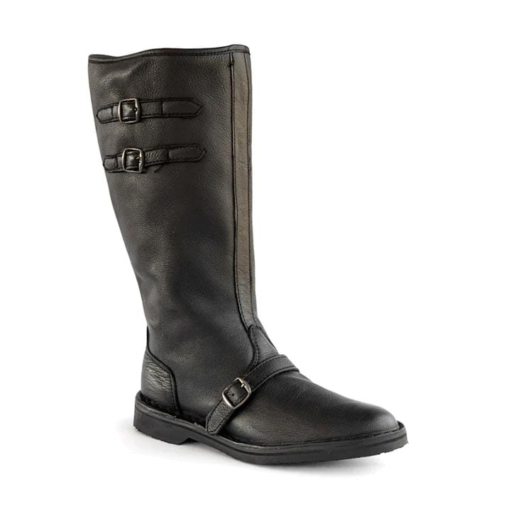 Groundcover Alpine Ladies Black Long Leather Boots Boots Groundcover