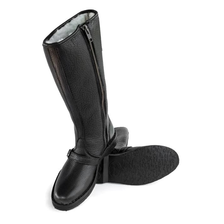 Groundcover Alpine Ladies Black Long Wool Boots Boots Groundcover