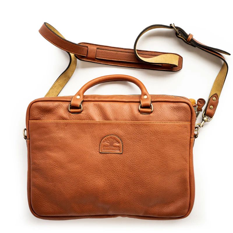 Groundcover Jameson Leather Laptop Bag Laptop Bags Groundcover tan