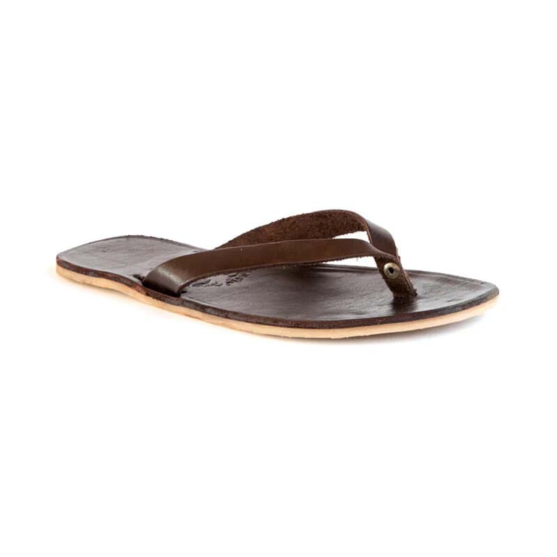 Groundcover Ladies Leather Slop - Brown Sandals Groundcover
