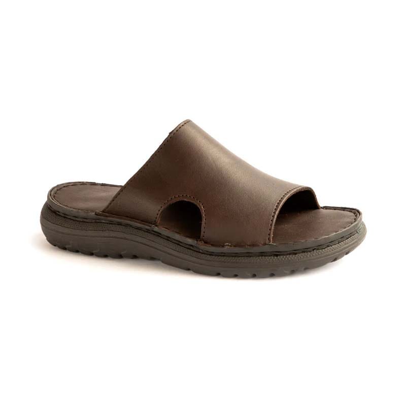 Groundcover Mens Mule Leather Sandal - Brown Sandals Groundcover