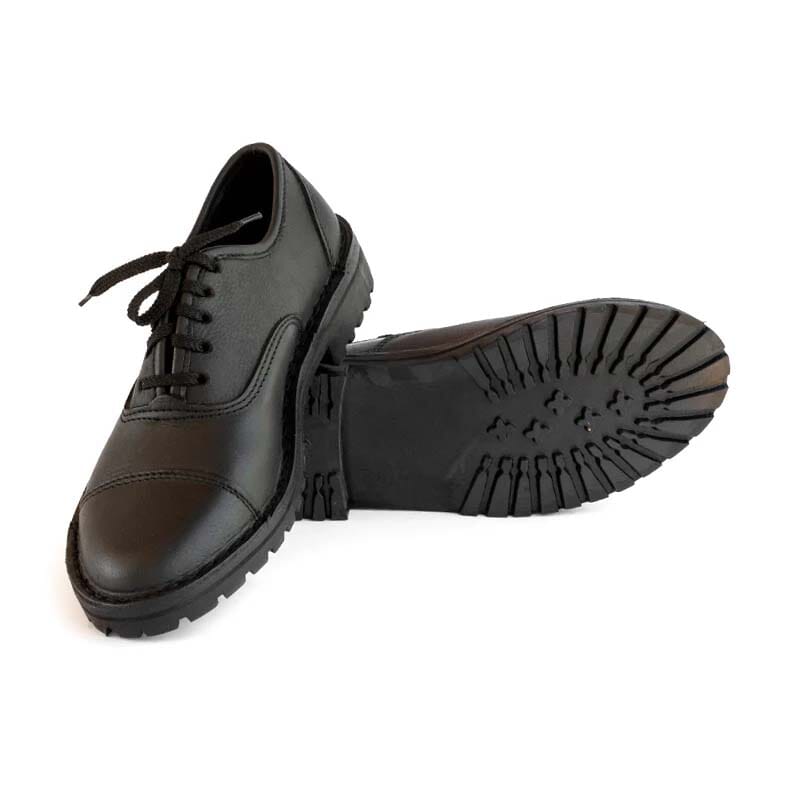 Groundcover Mens Oxford Leather Shoe - Black Boots Groundcover