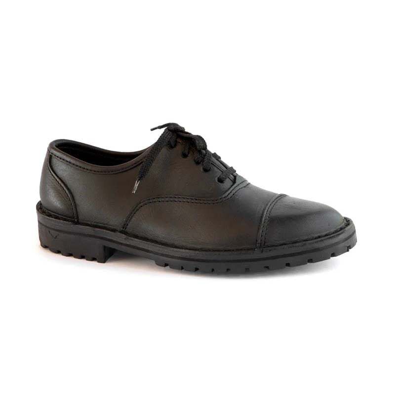 Groundcover Mens Oxford Leather Shoe - Black Boots Groundcover