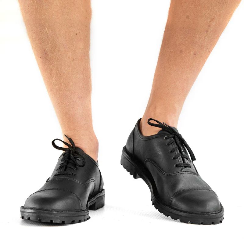 Groundcover Mens Oxford Leather Shoe - Black Boots Groundcover