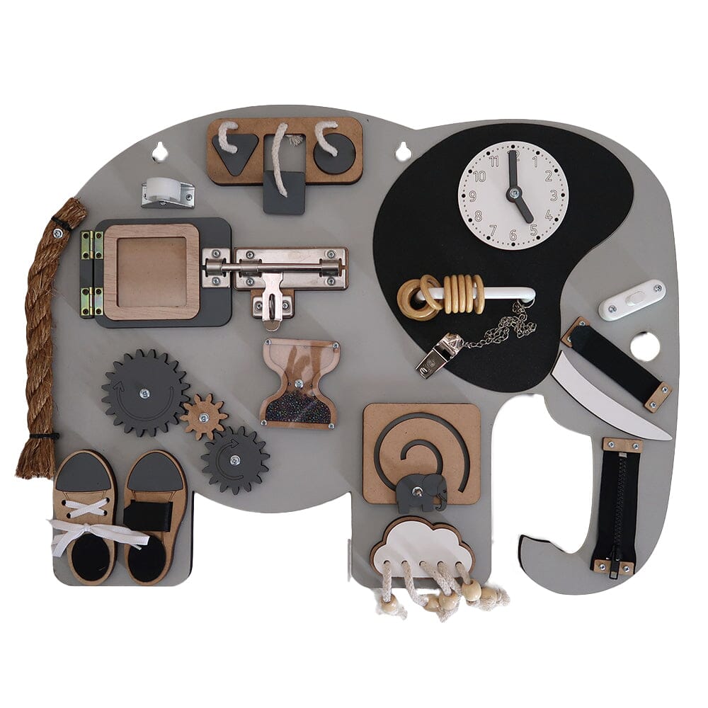 Kiani Large Elephant Activity Board Toys Kiani Originals grey