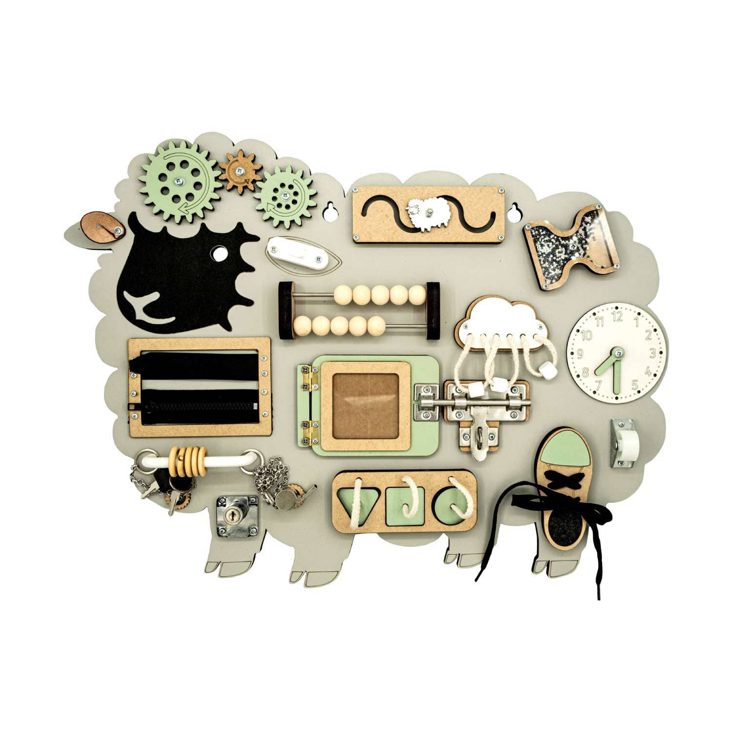 Kiani Large Sheep Activity Board Toys Kiani green