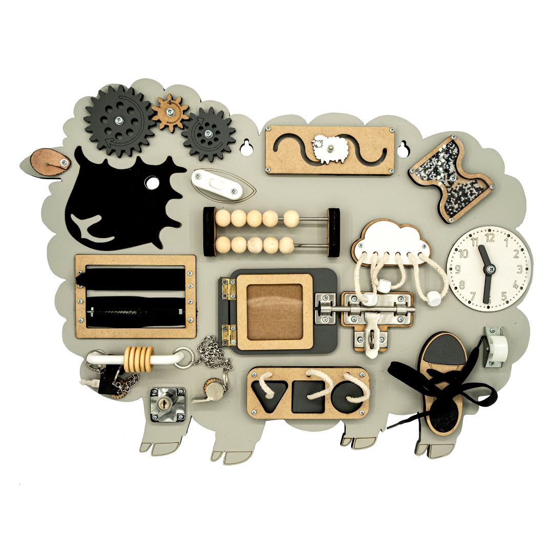 Kiani Large Sheep Activity Board Toys Kiani Originals grey