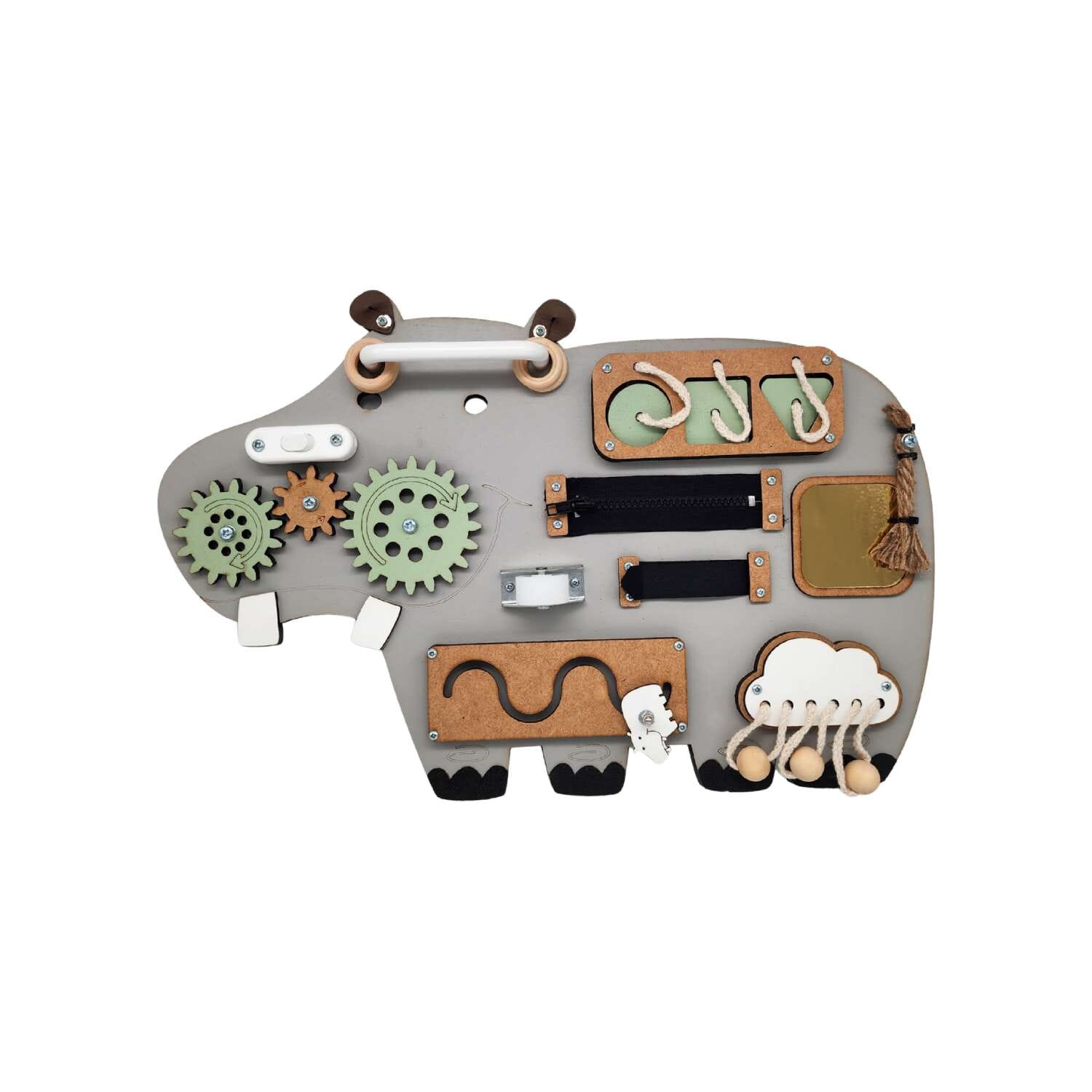 Kiani Small Hippo Activity Board Toys Kiani green