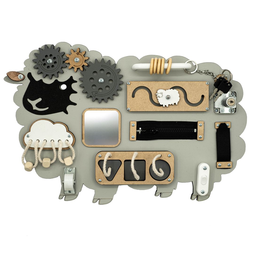 Kiani Small Sheep Activity Board Toys Kiani Originals grey