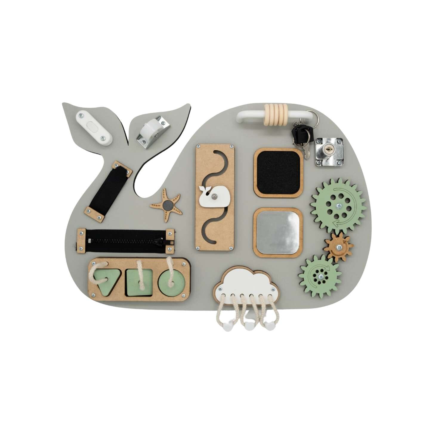 Kiani Small Whale Activity Board Toys Kiani green