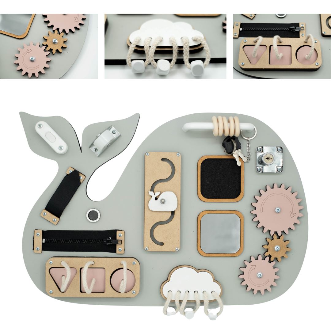 Kiani Small Whale Activity Board Toys Kiani Originals pink