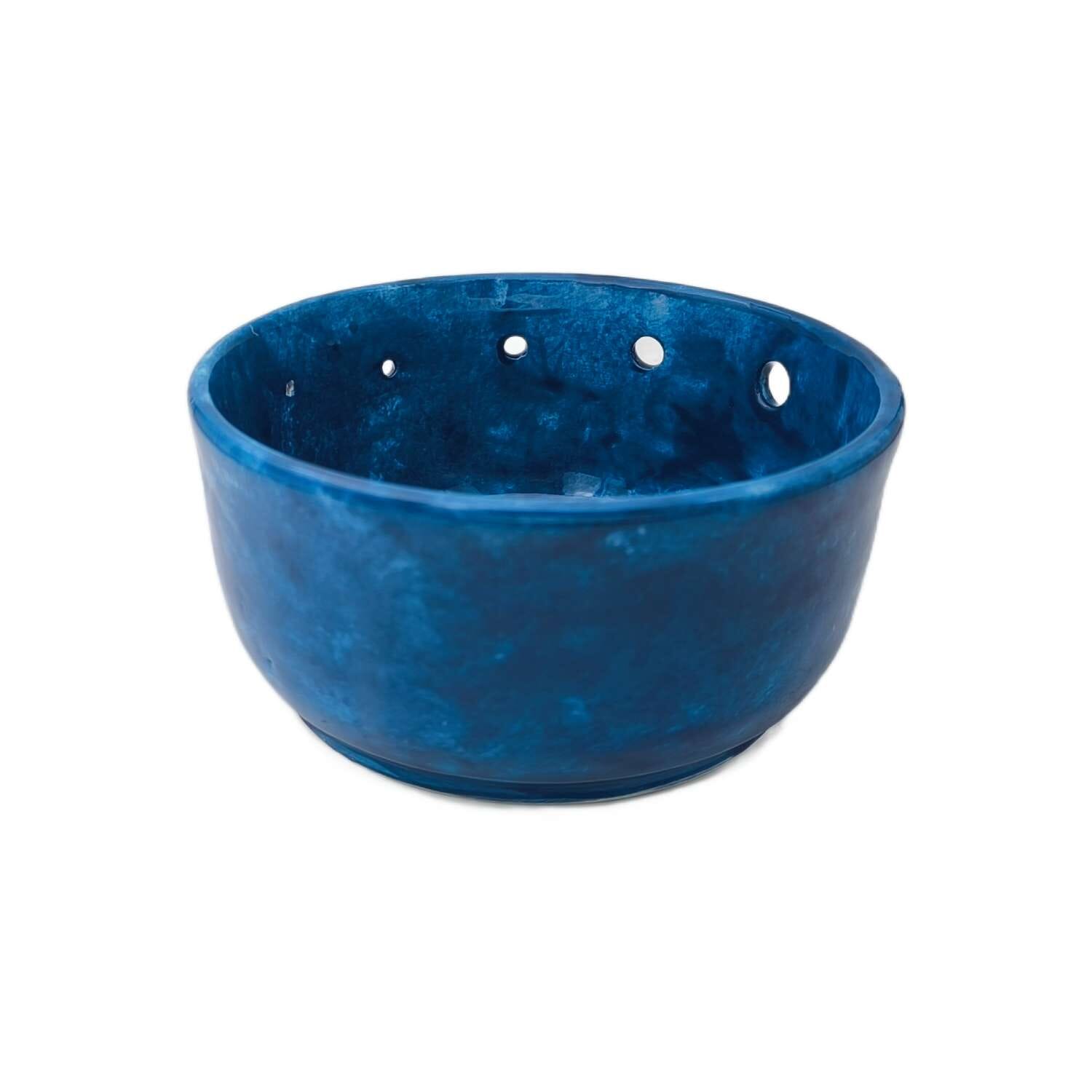 MBA Ceramic Herb Stripper Bowl Tableware Made by Artisans Large (12cm wide) Blue