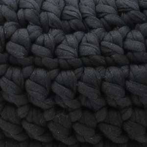 MBA Oversized Cotton Crochet Floor Pebble Ottomans & Floor Pebbles Made by Artisans Black
