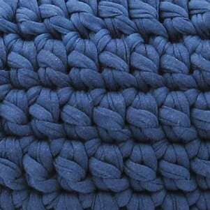 MBA Oversized Cotton Crochet Floor Pebble Ottomans & Floor Pebbles Made by Artisans Navy