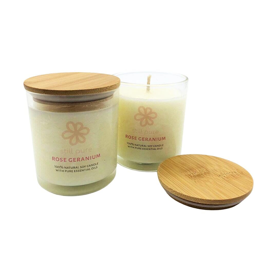 Still Pure Rose Geranium Soy Wax Candles Candles Still Pure