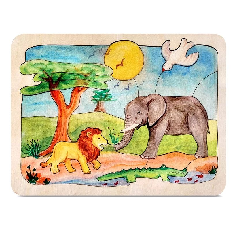 Waldorf-Inspired Wooden Animal Puzzle Toys Envirokid