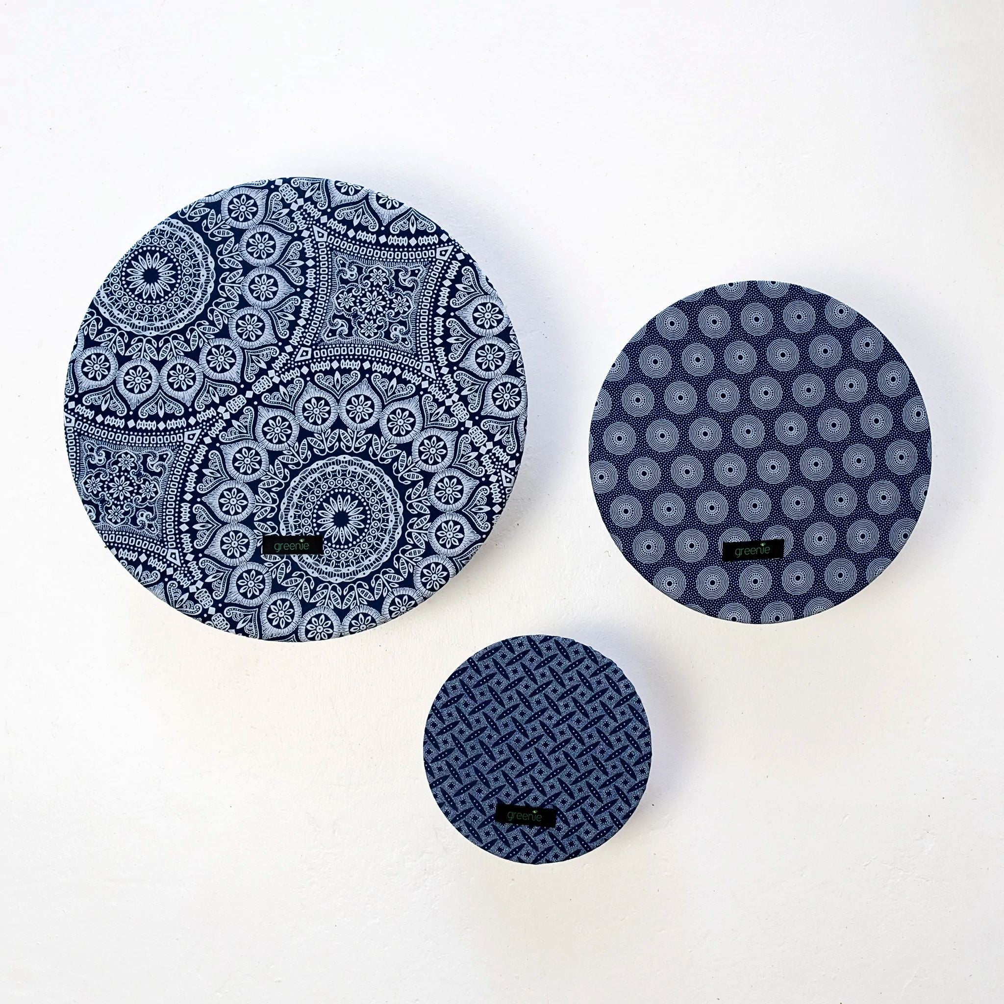 Greenie Food Covers Shweshwe Set of 3 Food Storage Greenie Navy
