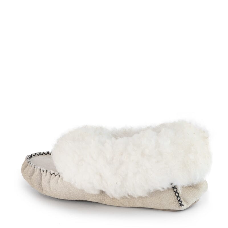 Groundcover Beige Sheepskin & Wool Moccasin Slippers Slippers Groundcover