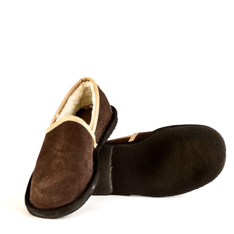 Groundcover Brown Wool Stokie Slippers Groundcover