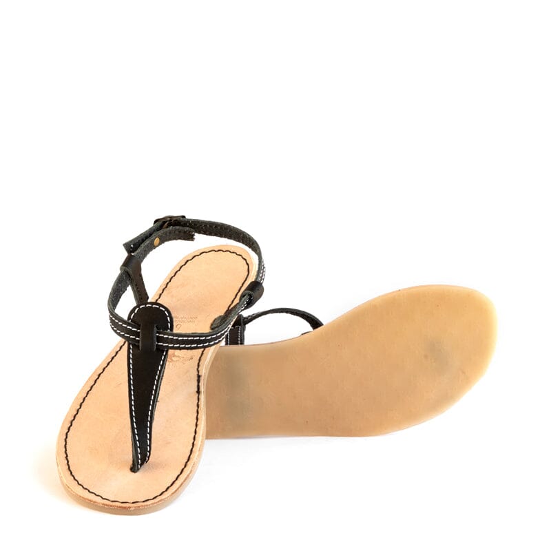 Groundcover Kate Ladies Black Leather Sandal Sandals Groundcover