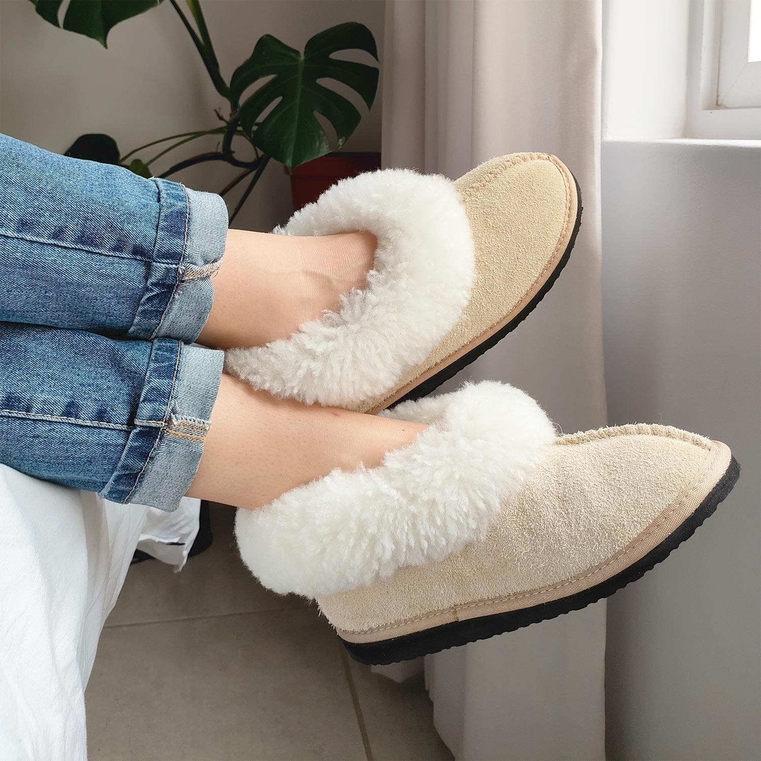 Karu Cosy Sand Sheepskin & Wool Slippers Slippers Karu Slippers
