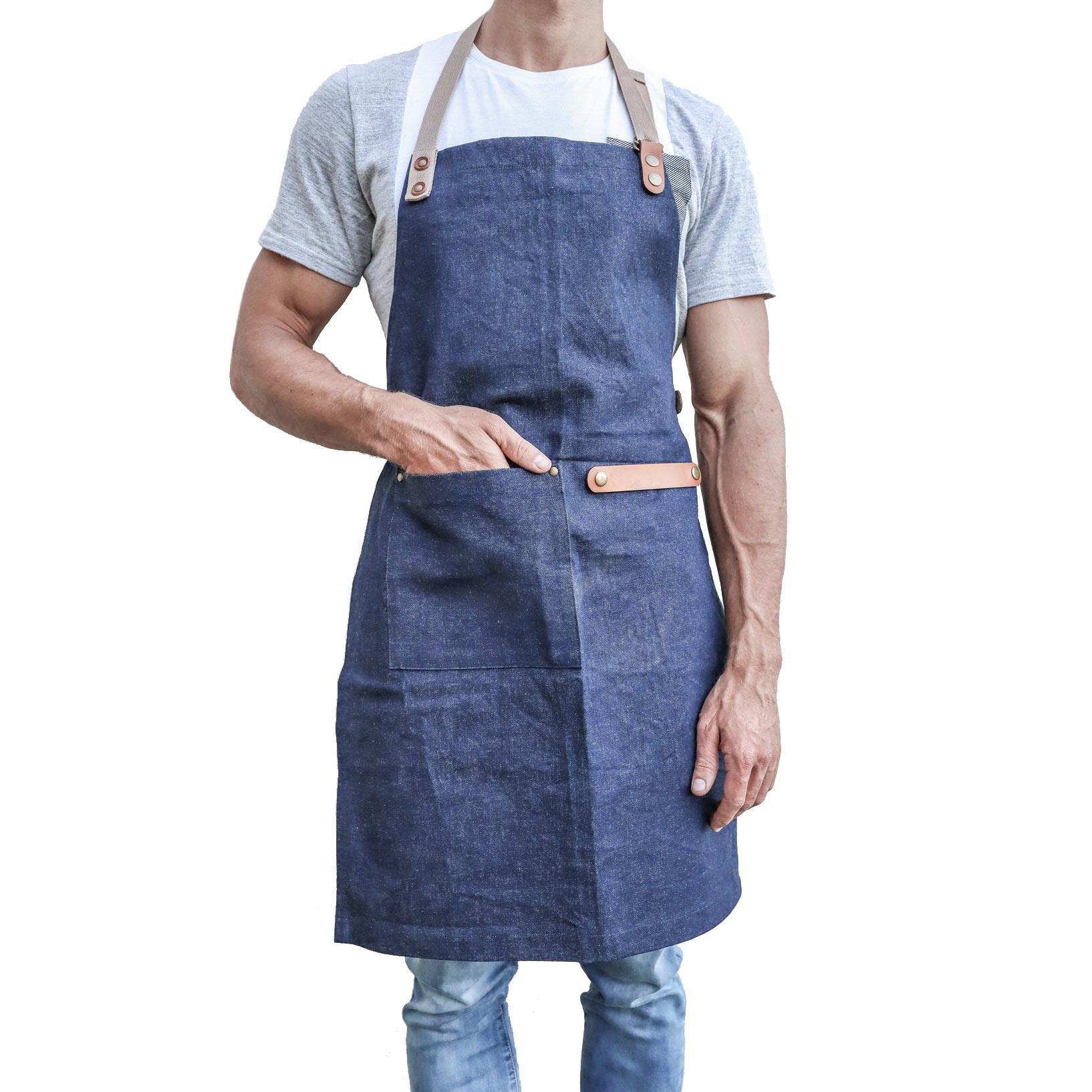 Denim Leather Apron | Rugged Stylish | PdJ | Made by Artisans