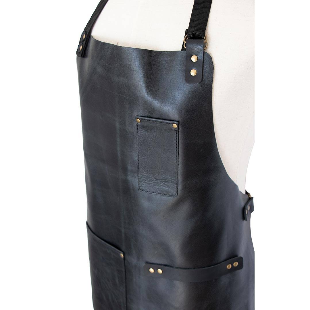 PdJ Leather Aprons Aprons Pieter de Jager Black No Branding