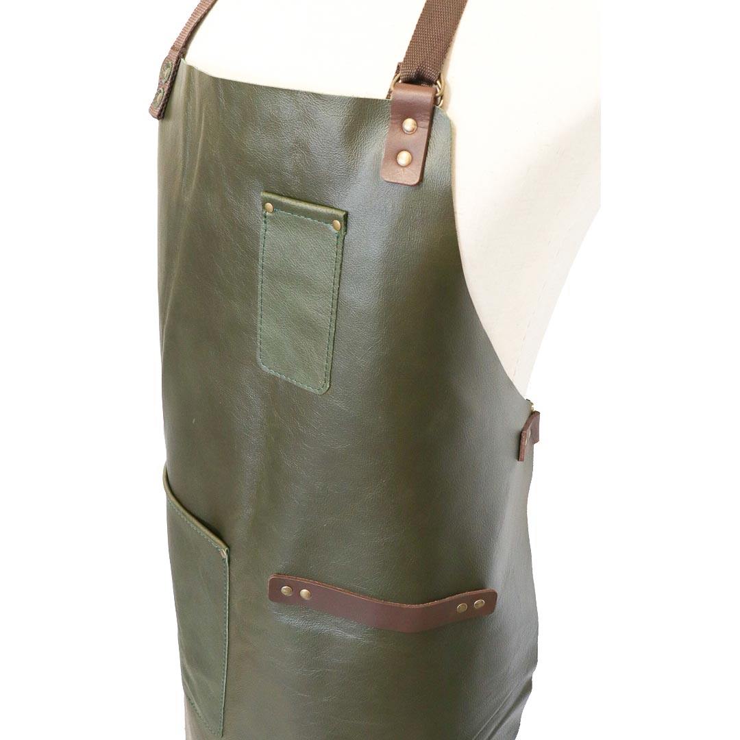 PdJ Leather Aprons Aprons Pieter de Jager Green No Branding