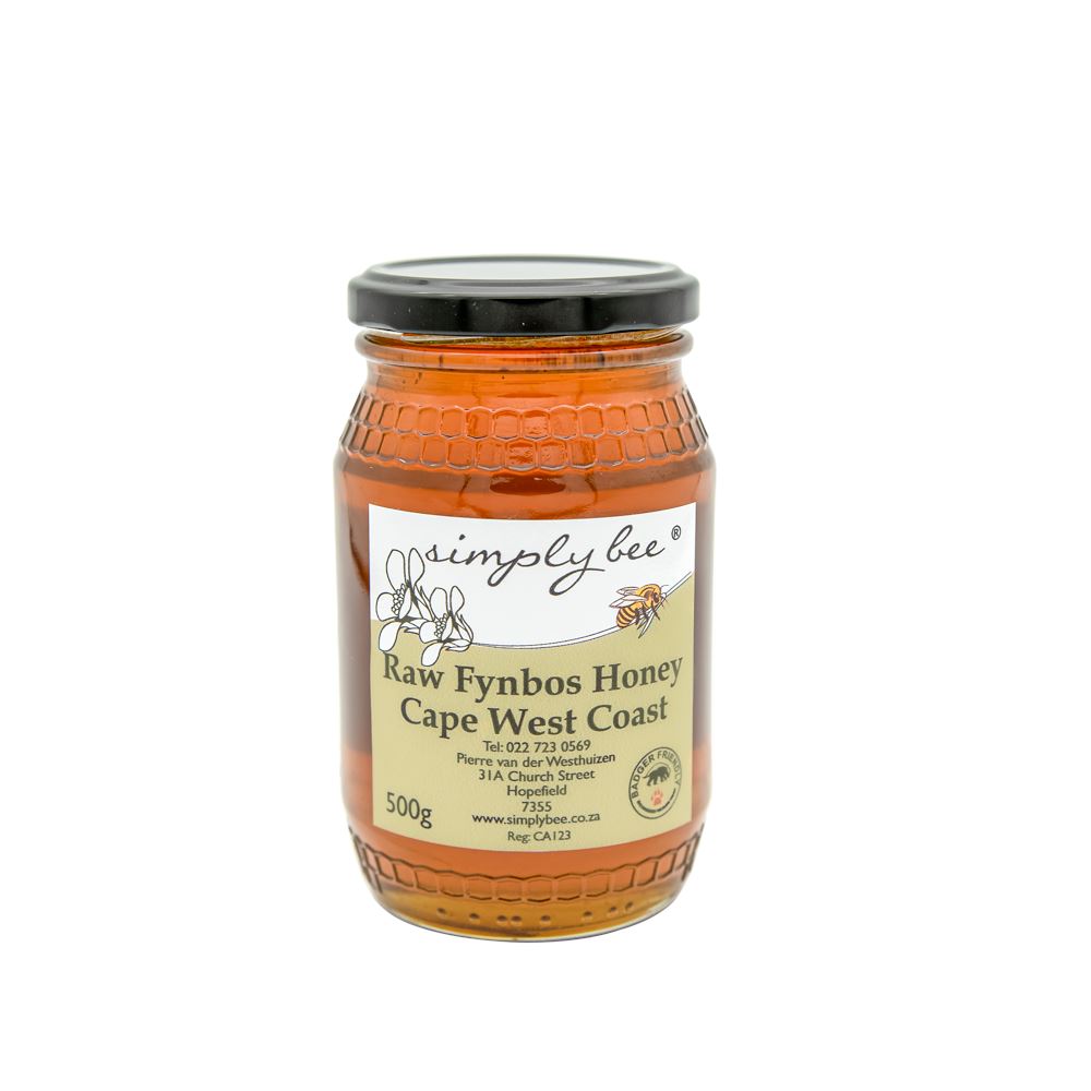 Simply Bee Raw Fynbos Honey 500g Honey Simply Bee