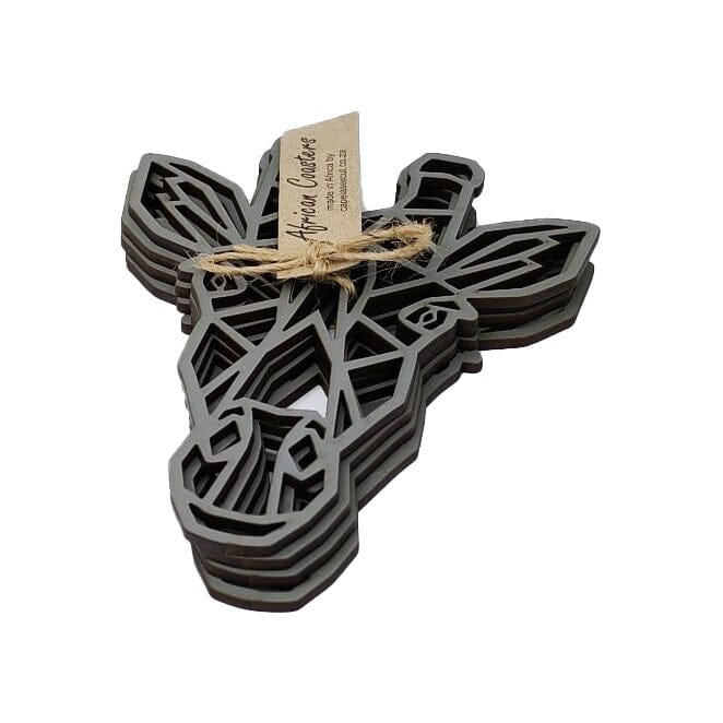 Cape Lasercut Giraffe Coaster Sets Tableware Cape Lasercut charcoal 