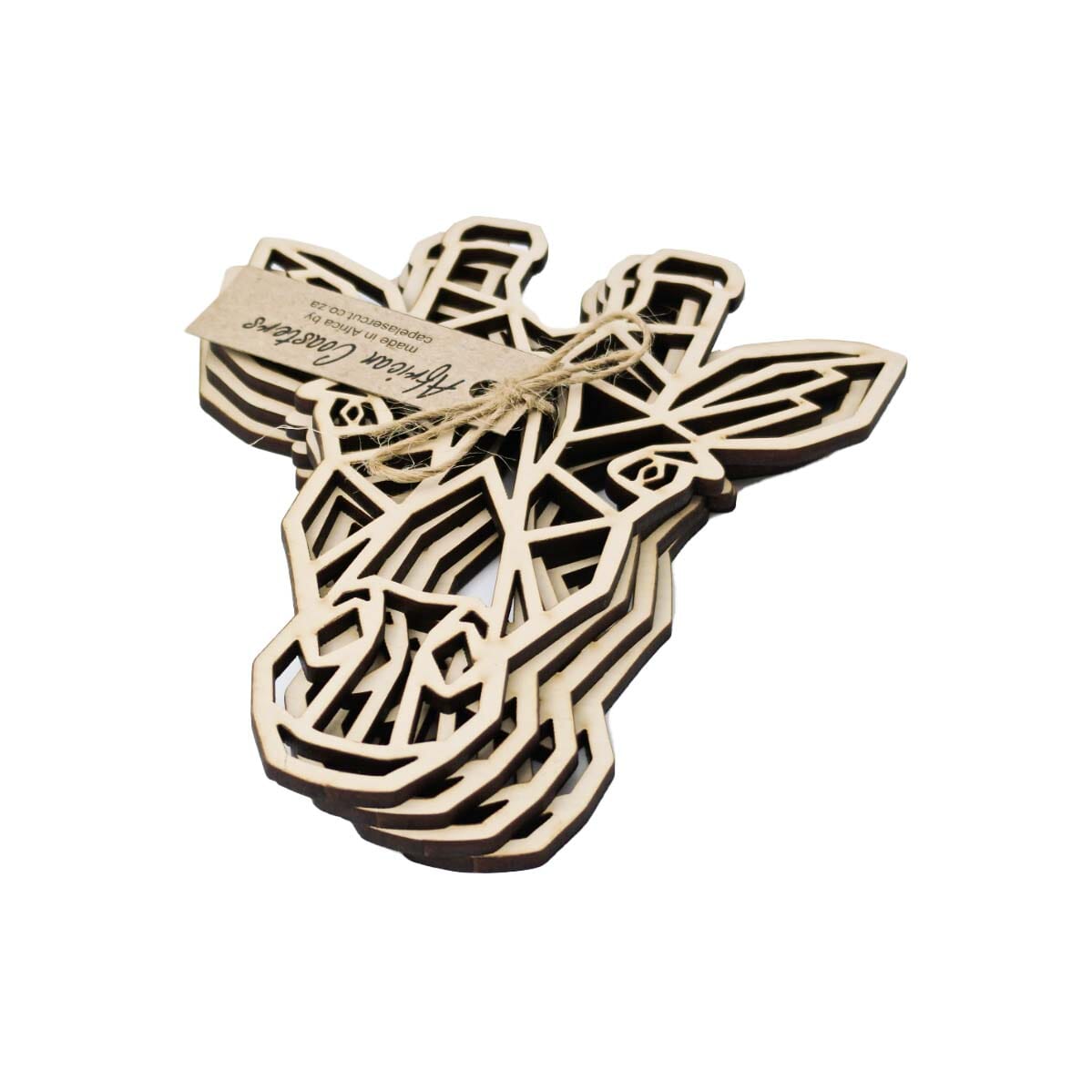 Cape Lasercut Giraffe Coaster Sets Tableware Cape Lasercut cream 