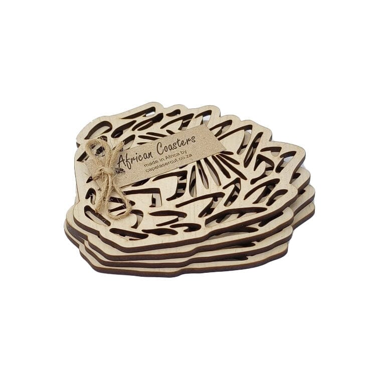Cape Lasercut Protea Coaster Sets Tableware Cape Lasercut cream 