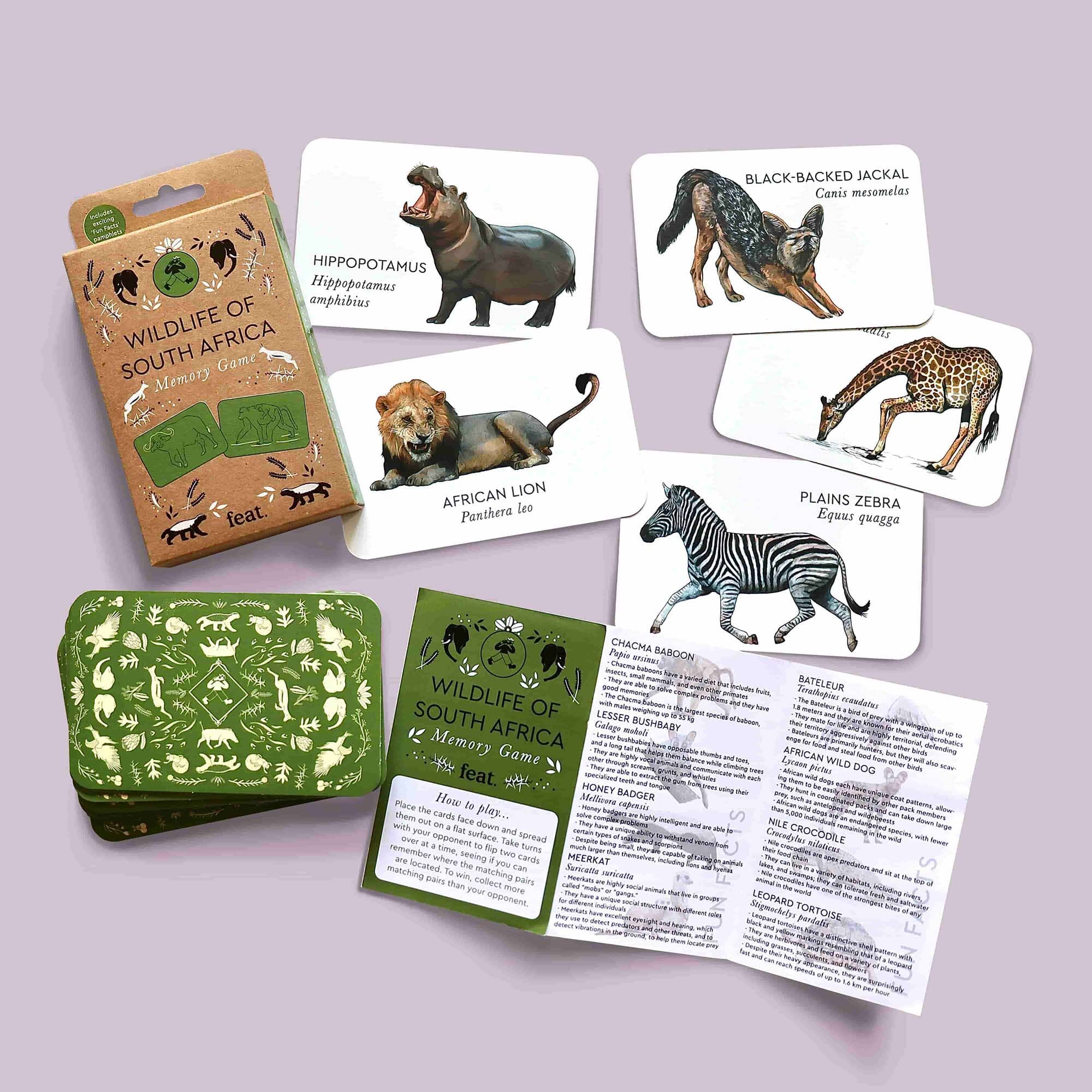 FEAT Memory Game - Wildlife of South Africa Games FEAT. 
