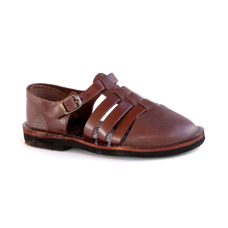 Groundcover Kids Grandpa Leather Sandal - Brown Sandals Groundcover 