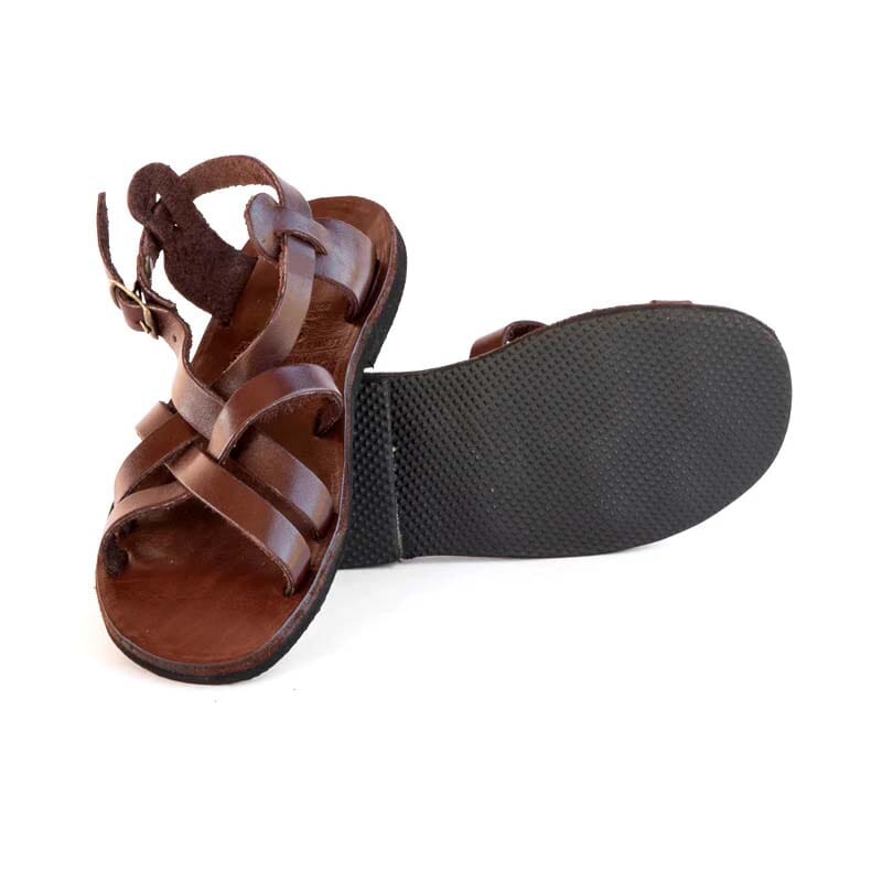Groundcover Kids Sandy Leather Sandal - Brown Sandals Groundcover 