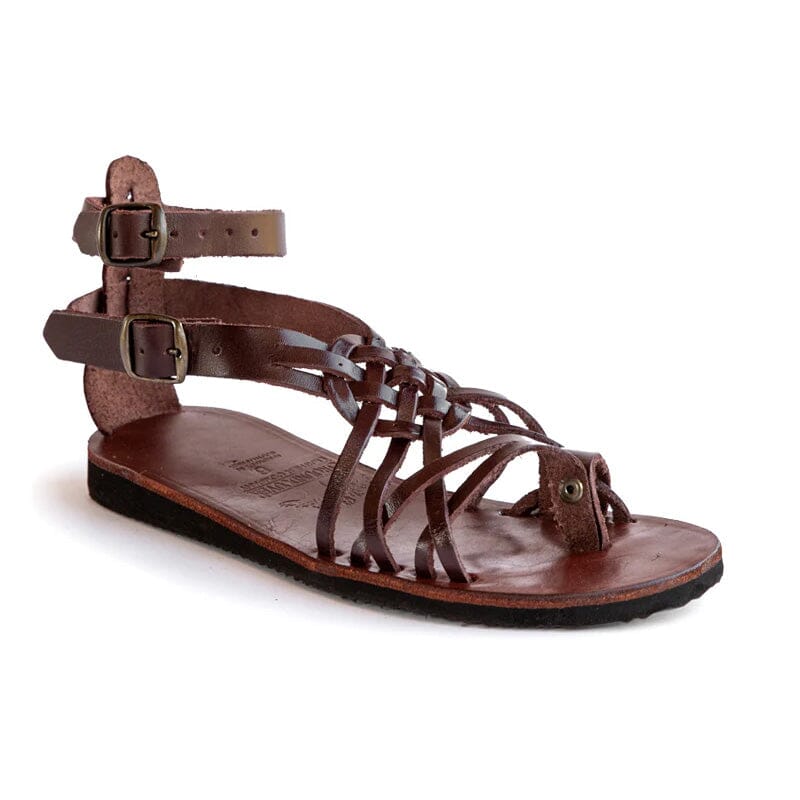 Groundcover Ladies Princess Leather Sandal - Brown Sandals Groundcover 