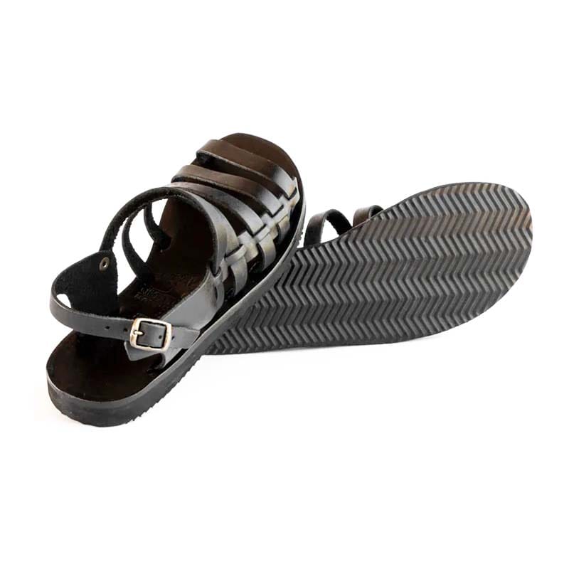 Groundcover Ladies Zapata Leather Sandal - Black Sandals Groundcover 