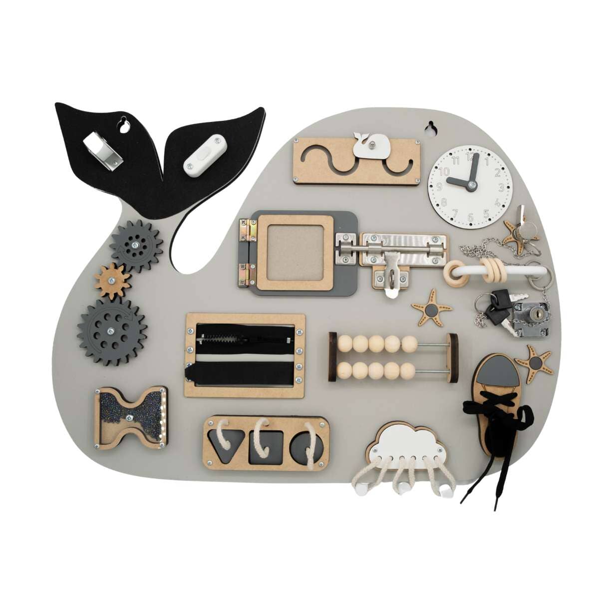 Kiani Large Whale Activity Board Toys Kiani grey