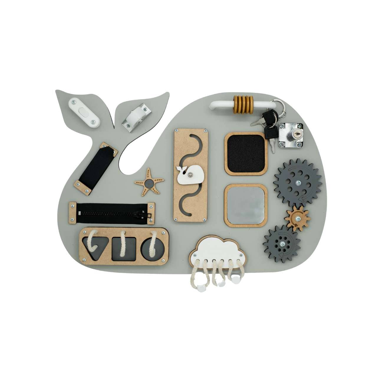 Kiani Small Whale Activity Board Toys Kiani grey