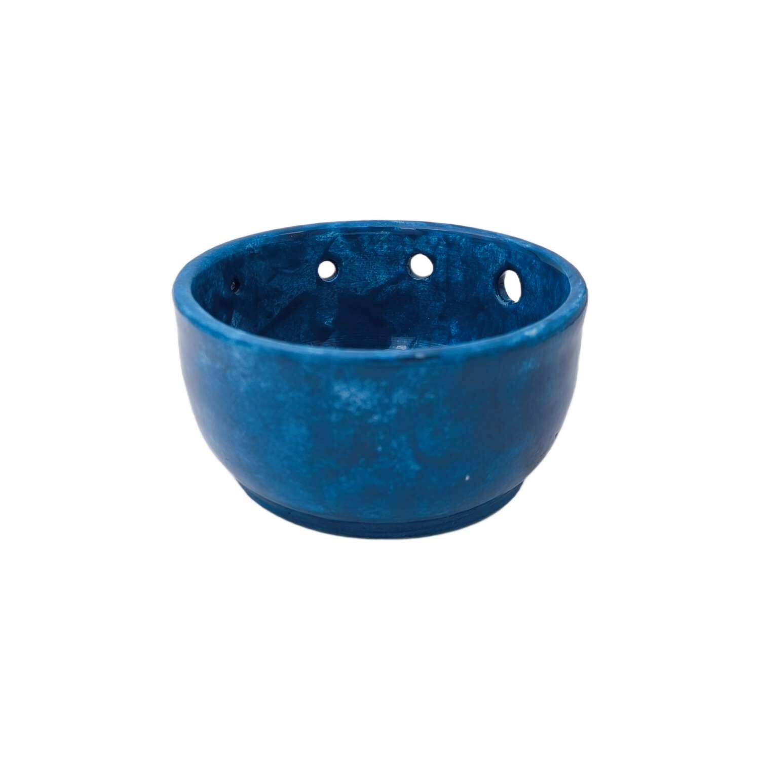 MBA Ceramic Herb Stripper Bowl Tableware Made by Artisans Small (10cm wide) Blue
