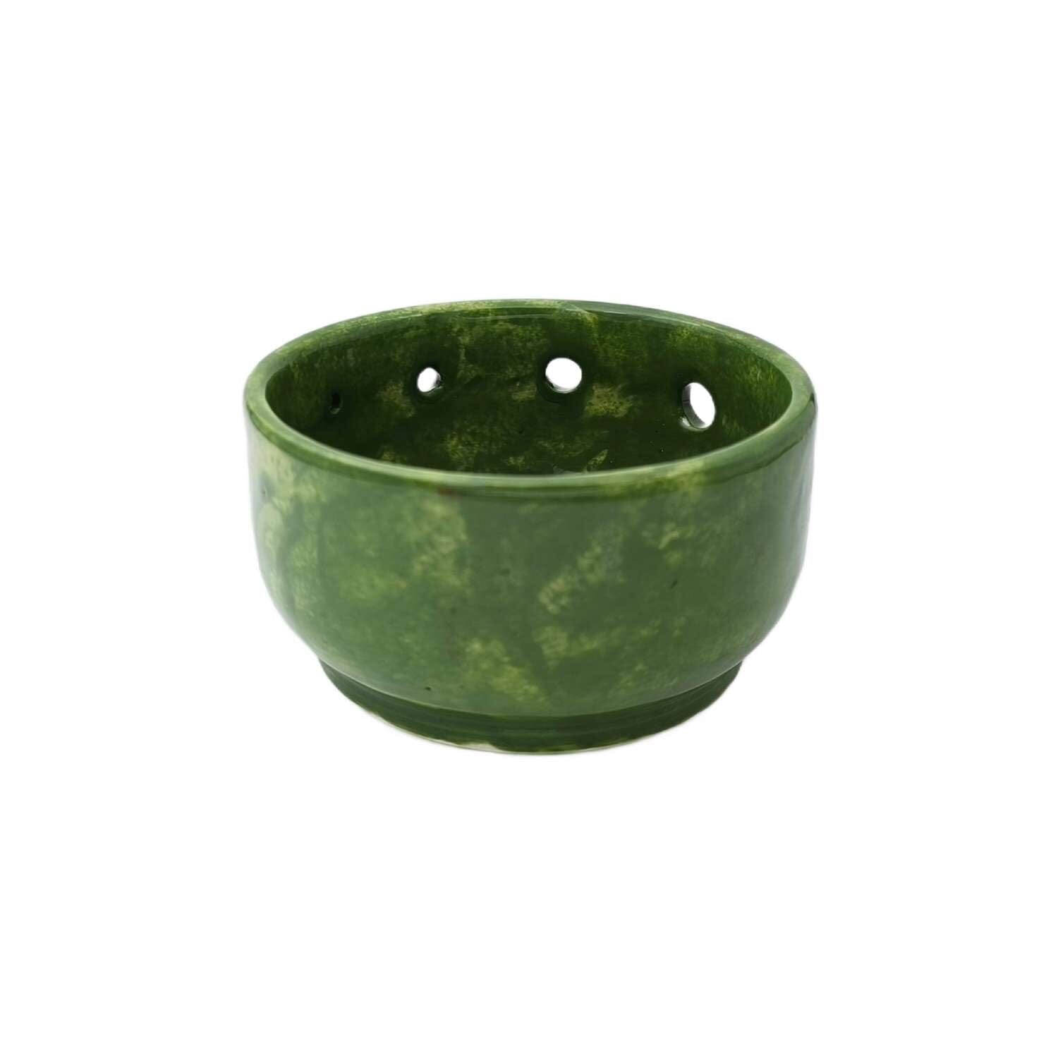 MBA Ceramic Herb Stripper Bowl Tableware Made by Artisans Small (10cm wide) Green