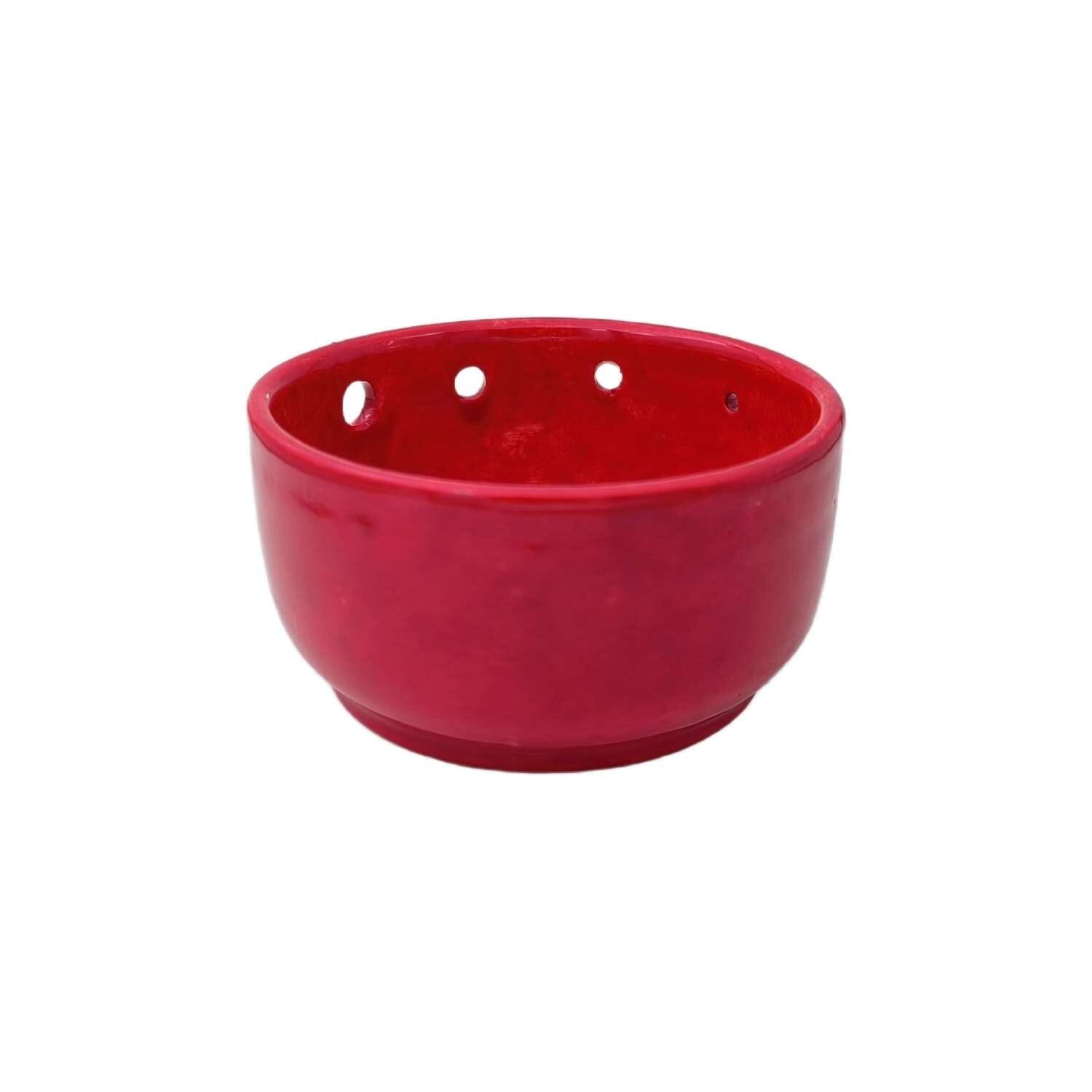 MBA Ceramic Herb Stripper Bowl Tableware Made by Artisans Small (10cm wide) Red