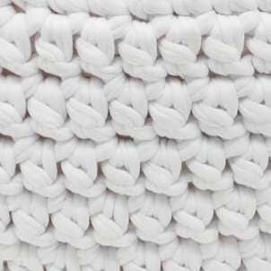 MBA Oversized Cotton Crochet Floor Pebble Ottomans & Floor Pebbles Made by Artisans White