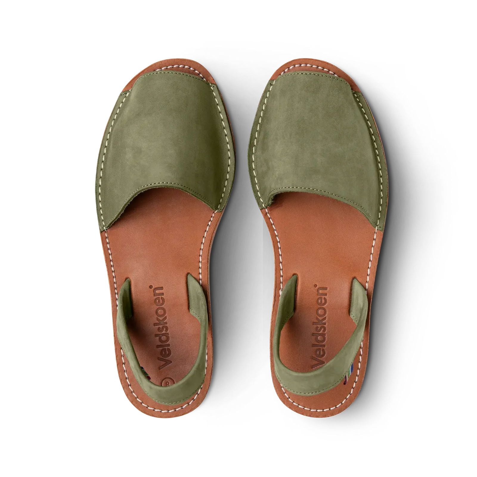 Ladies Leather Sandals - Olive | Sustainable | Veldskoen | Made by