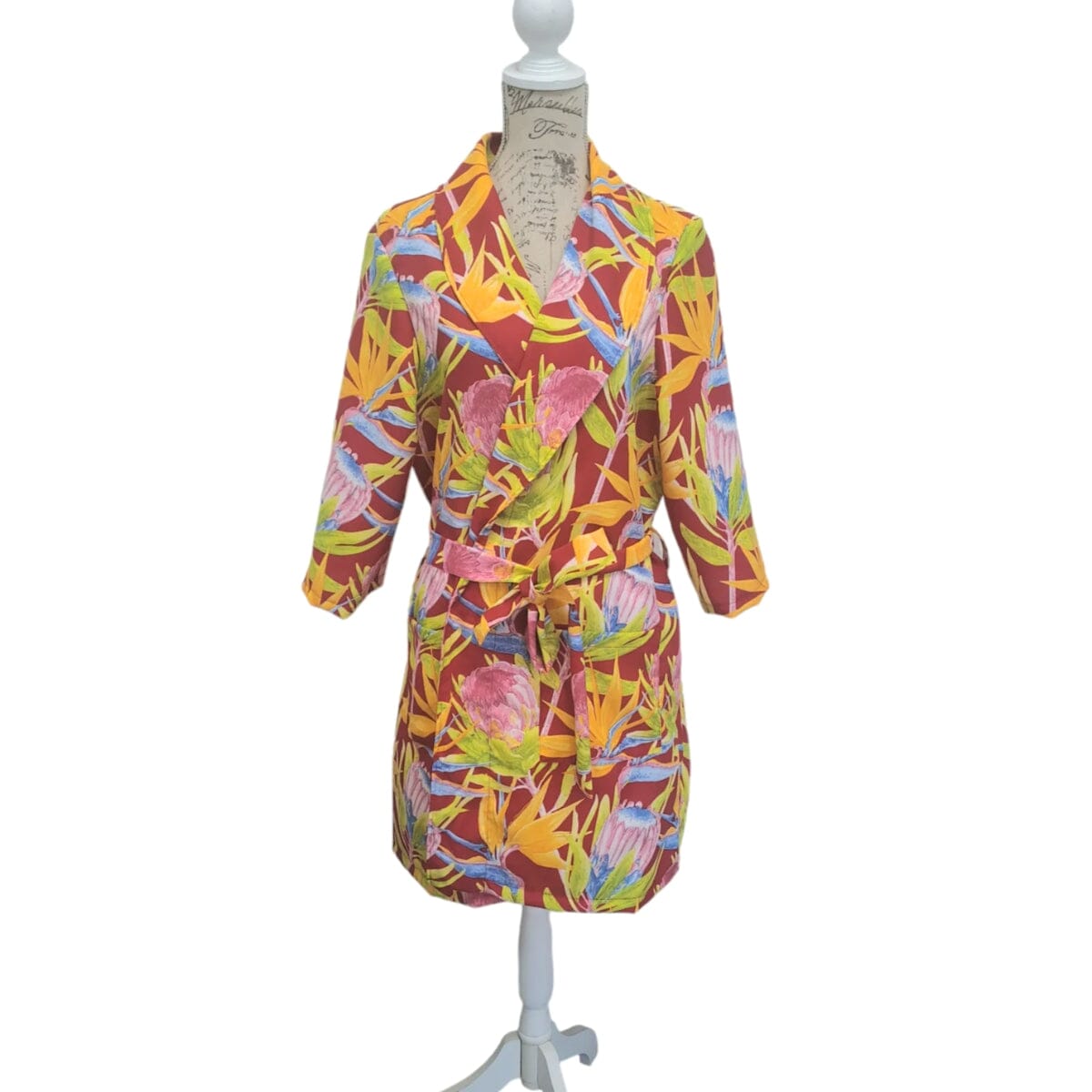 Tradishnal Ladies Printed Gowns Sleepwear TraDishNal Red Strelitzia small / medium 