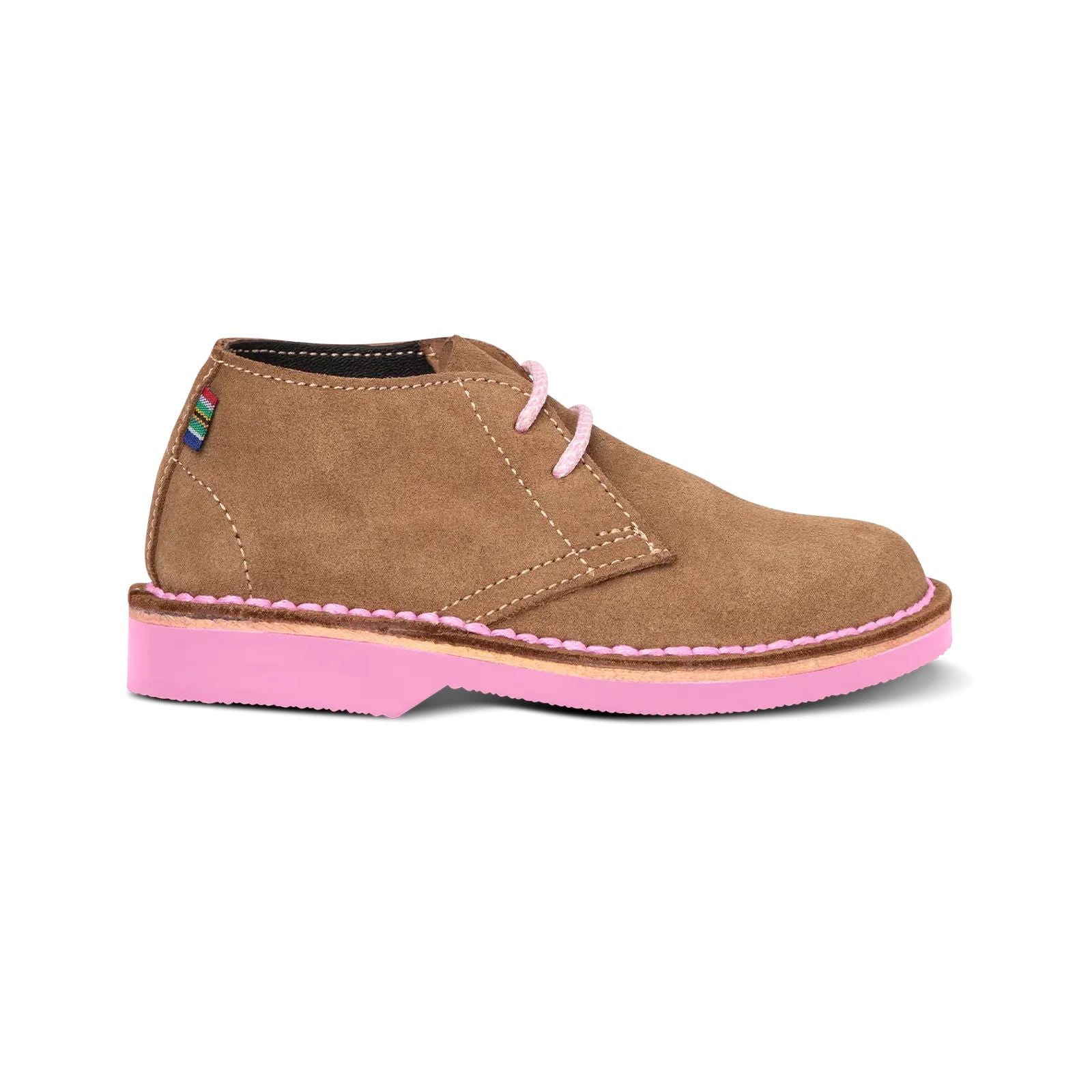 Traditional Heritage Kids Leather Shoe Shoes Veldskoen Harper the Hippo (pink sole) 9 