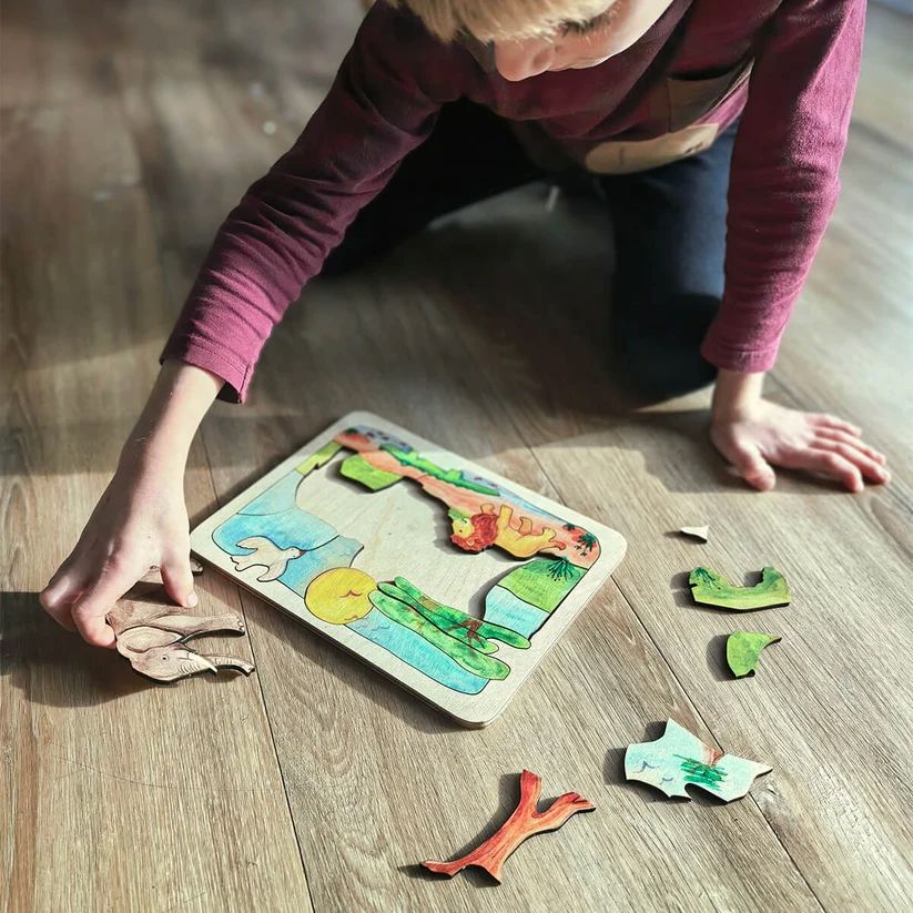 Waldorf-Inspired Wooden Animal Puzzle Toys Envirokid 